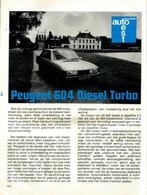 Autovisie test Peugeot 604 D Turbo Augustus 1979, Boeken, Auto's | Folders en Tijdschriften, Gelezen, Peugeot, Verzenden