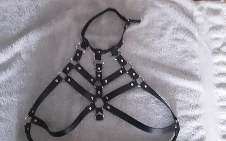 Zwarte Harnas Nepleer, Kleding | Dames, Ondergoed en Lingerie, BH, Zwart, Ophalen of Verzenden