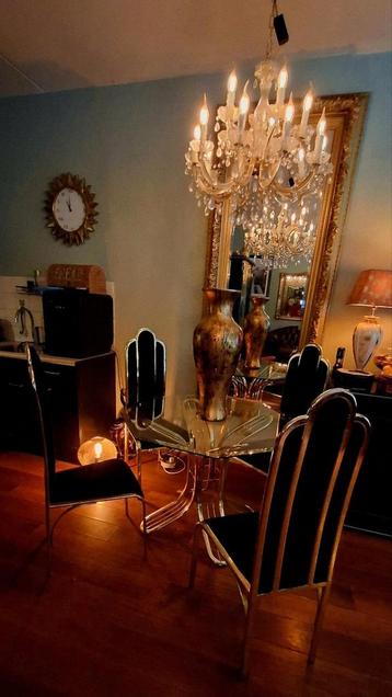 Hollywood Regency Eettafel Gastone Rinaldi + Stoelen beschikbaar voor biedingen