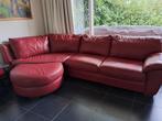 Hoekbank met hocker, Huis en Inrichting, Ophalen, Gebruikt, Leer