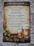 Het bier gebed reclamebord, Verzamelen, Merken en Reclamevoorwerpen, Ophalen of Verzenden, Nieuw, Reclamebord