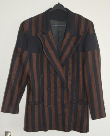 Stylische wollen bruin zwart blazer colbert jasje mt 42 / 44 beschikbaar voor biedingen