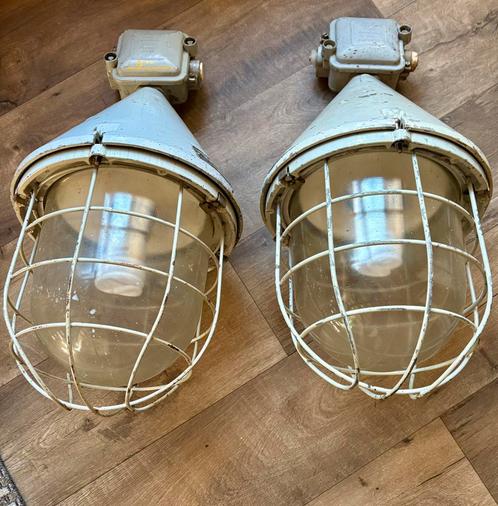 Industriële lampen ( zeer oud ), Huis en Inrichting, Lampen | Hanglampen, Gebruikt, Minder dan 50 cm, Ophalen of Verzenden
