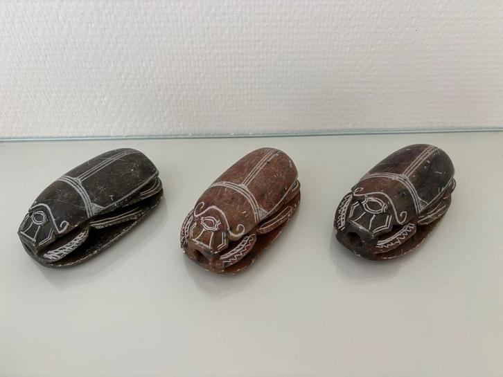 Egyptische Scarabeeën (Set van 3), Antiek en Kunst, Antiek | Overige Antiek, Ophalen of Verzenden