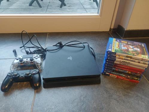 Playstation 4 Slim Console 500GB met 2 contr.,  9 spellen, Spelcomputers en Games, Spelcomputers | Sony PlayStation 4, Gebruikt