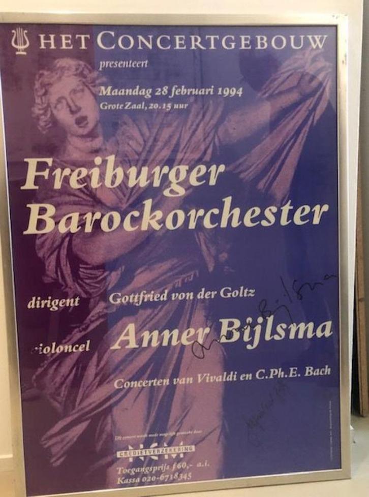 3 stuks Oude Concertgebouw Posters, gesigneerd en ingelijst!, Verzamelen, Posters, Gebruikt, Muziek, A1 t/m A3, Rechthoekig Staand
