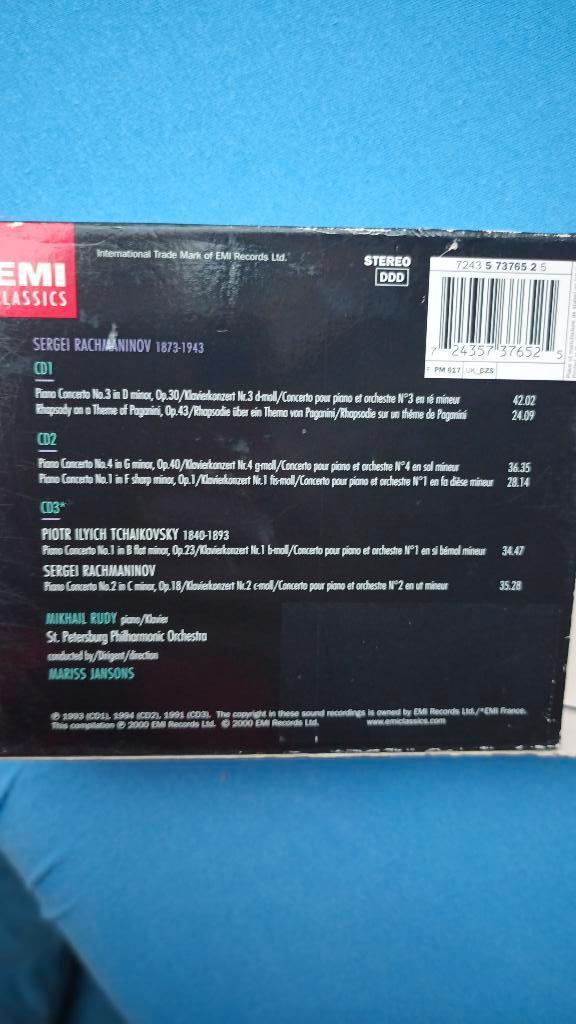 Pianoconcerten Rachmaninov/Tchaikovski, Mikhail Rudy/Maris J, Cd's en Dvd's, Cd's | Klassiek, Zo goed als nieuw, Orkest of Ballet