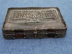 Antieke tabaksdoos van schildpad met djokja zilver Ned Indie, Antiek en Kunst, Verzenden