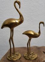 Beeld sculptuur flamingo set van 2 flamingos brons massief, Ophalen of Verzenden
