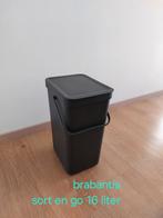 Brabantia sort en go prullenbak 16 liter, Huis en Inrichting, Kunststof, Ophalen of Verzenden, Zo goed als nieuw, Minder dan 50 cm