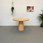 Massief eiken ronde eettafel 100 tot 160cm -Direct leverbaar, Huis en Inrichting, Tafels | Eettafels, Design, Rond, Nieuw, Ophalen of Verzenden