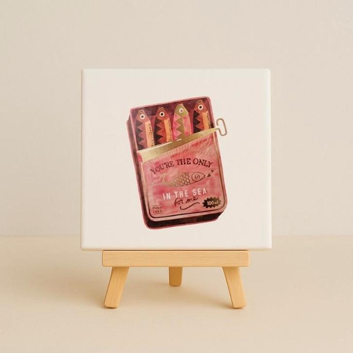 Wandtegeltje sardines, Huis en Inrichting, Woonaccessoires | Wanddecoraties, Zo goed als nieuw, Ophalen of Verzenden