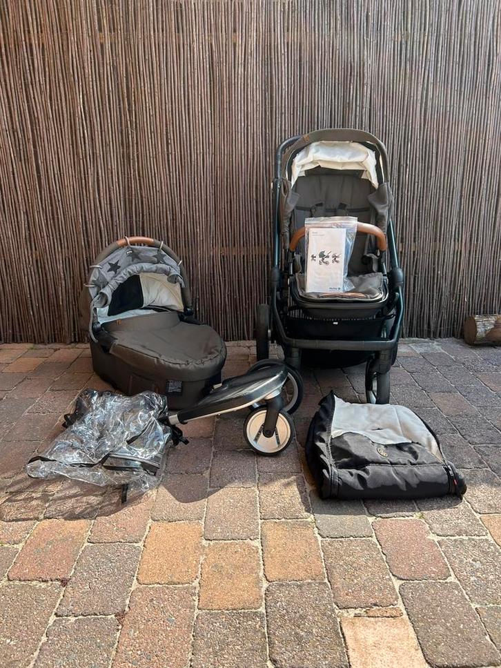 Mutsy EVO super compleet!, Kinderen en Baby's, Kinderwagens en Combinaties, Gebruikt, Combiwagen, Mutsy, Met reiswieg, Verstelbare duwstang