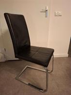 2 lederen stoelen en eetbank, Huis en Inrichting, Stoelen, Ophalen, Gebruikt, Twee, Zwart