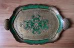 Antiek barok dienblad uit Venetië - jaren 50 - 60 groen goud, Ophalen of Verzenden