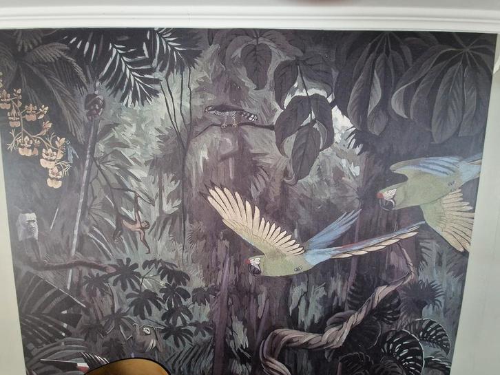 Jungle Behang - 2.30x1.53m, Huis en Inrichting, Stoffering | Behang, Blauw, Zwart, Bruin, Grijs, Groen, minder dan 10 m², Ophalen of Verzenden