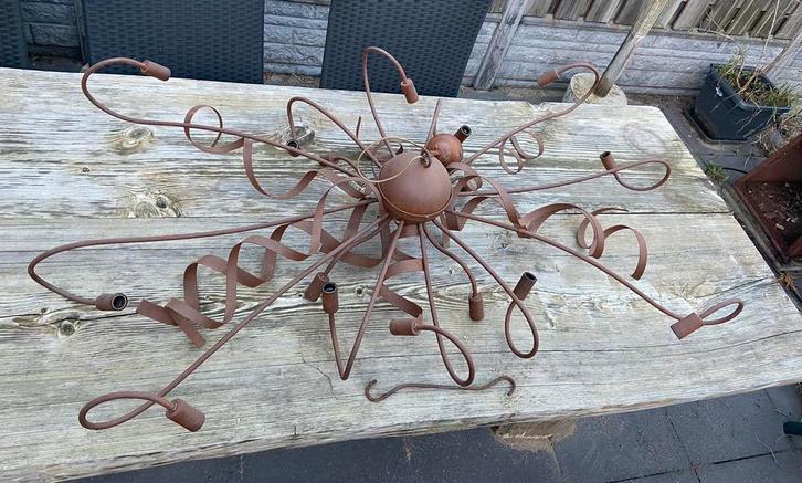 Mooie set corten staal roest lampen, Huis en Inrichting, Lampen | Hanglampen, Zo goed als nieuw, Minder dan 50 cm, Metaal, Ophalen