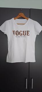 Zo goed als nieuw vogue shirt maat s, Wit, Ophalen of Verzenden, Zo goed als nieuw, Korte mouw