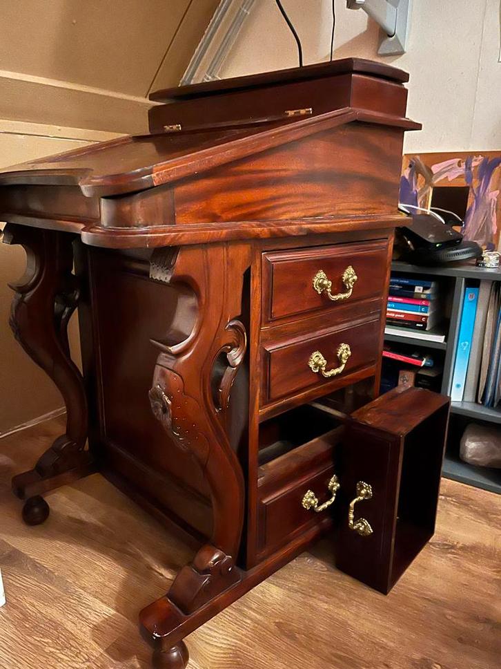 Antiek secretaire kastje model Davenport, Huis en Inrichting, Bureaus, Gebruikt, Bureau, Ophalen