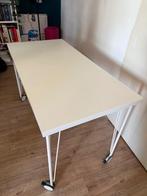 Witte tafel/bureau met wielen, Huis en Inrichting, Bureaus, Ophalen, Met wielen, Gebruikt, Bureau