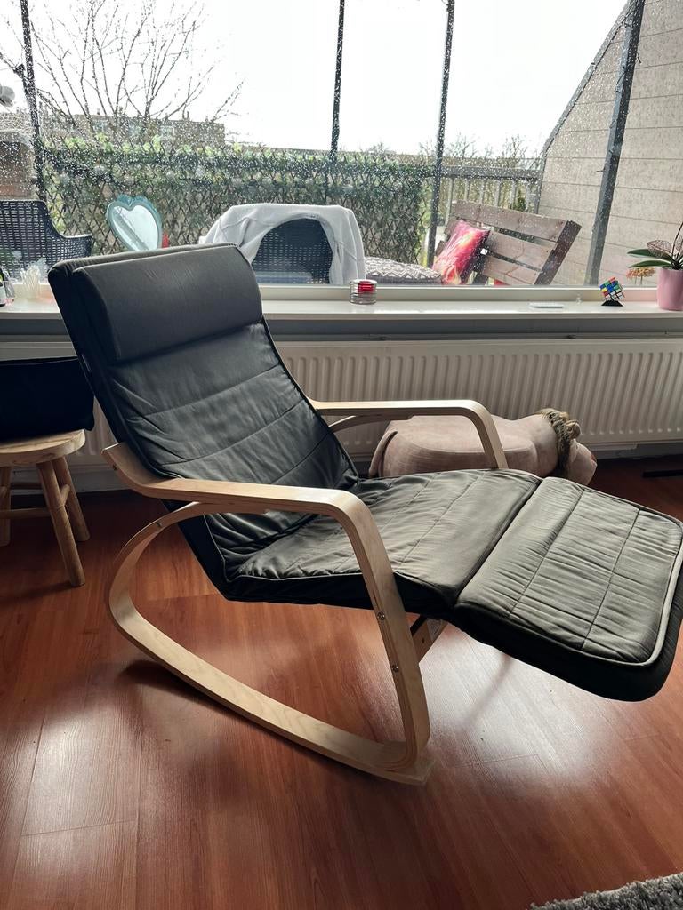 Schommelstoel met verstelbare voetensteun, Ophalen, Gebruikt, 100 tot 125 cm, Stof