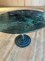 Groene marmeren eettafel 110 cm, Huis en Inrichting, Tafels | Eettafels, Ophalen, Rond, 100 tot 150 cm