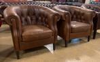 Prachtige Set Chesterfield Fauteuils Bruin., Huis en Inrichting, Fauteuils, Gebruikt, Chesterfield, 75 tot 100 cm, Ophalen of Verzenden