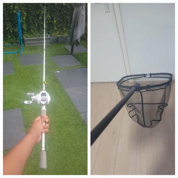 Premium Witte Baitcaster Combo + ARCA Visnet  beschikbaar voor biedingen
