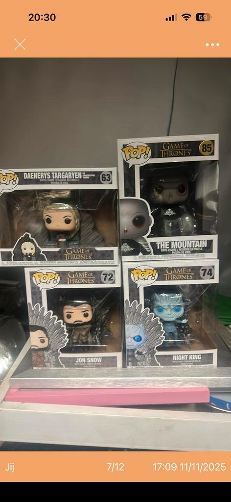 Game of Thrones Funko Pops - Complete Set!, Kinderen en Baby's, Speelgoed | Actiefiguren, Zo goed als nieuw, Ophalen of Verzenden