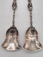 2 Zilveren suikerschepjes Je Maintiendrai, Antiek en Kunst, Antiek | Bestek, Verzenden