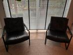 Design Leman fauteuil zwart leder - Perfecte staat!, Ophalen, Zo goed als nieuw