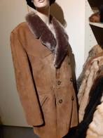 Mooie echte suede lamsgevoerde lammycoat unisex  bontjas  L, Ophalen of Verzenden, Zo goed als nieuw, Maat 42/44 (L), Bruin