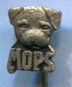 Mops hond zilverkleurig speldje ( H_055 ), Verzenden, Nieuw, Dier of Natuur, Speldje of Pin