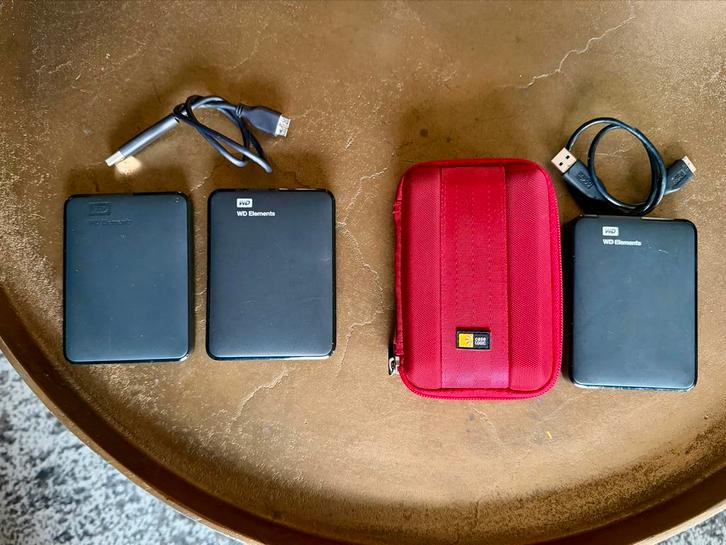WD Elements Externe Harde Schijven - Set van 3 x 2TB, Computers en Software, Harde schijven, Gebruikt, Desktop, Extern, HDD, USB