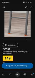 Stapelbed zonder matras, Ophalen, 90 cm, Eenpersoons, 160 tot 180 cm