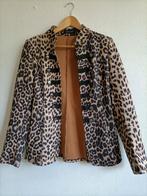 Panterprint jasje met knoop details M, Bruin, Jasje, Voyelles, Gedragen