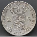 Zilveren rijksdaalder 1857 - 2 1/2 gulden 1857 Willem 3, Koning Willem III, Verzenden, Zilver, Losse munt