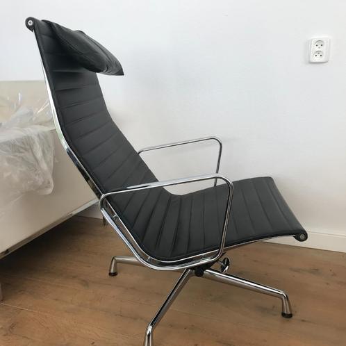 Vitra Eames dubbel leer fauteuil stoel EA 124 chroom vintage, Huis en Inrichting, Fauteuils, Gebruikt, Leer, Ophalen