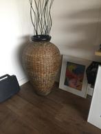 Leuke grote rieten vaas, Huis en Inrichting, Ophalen of Verzenden, Zo goed als nieuw, Overige kleuren, 75 cm of meer