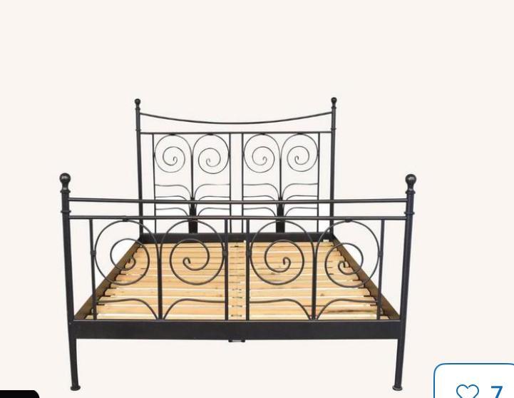 Ikea Noresund Bedframe 160x200 - Zwart, Huis en Inrichting, Slaapkamer | Bedden, Gebruikt, Tweepersoons, 160 cm, 200 cm, Metaal