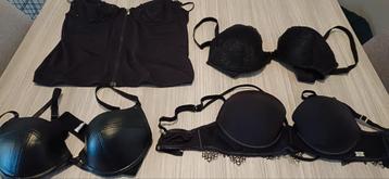 3 bh's en 1 bustier met glitters. Maat 75B in 1 koop!  beschikbaar voor biedingen