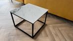 Salontafel marmer, en zwart frame, Huis en Inrichting, Tafels | Salontafels, 50 tot 100 cm, Vierkant, Zo goed als nieuw, Metaal