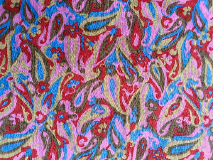 BIJNA GRATIS: Vintage roze paisley lap stof 270x88 (KLS3), Hobby en Vrije tijd, Stoffen en Lappen, Nieuw, Overige materialen, 30 tot 120 cm