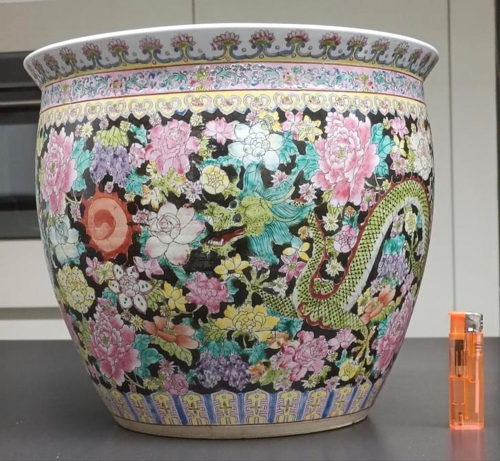 Grote Chinese porseleinen vaas China Chinees, Tuin en Terras, Bloempotten, Zo goed als nieuw, Aardewerk, Binnen, Balkon, Tuin