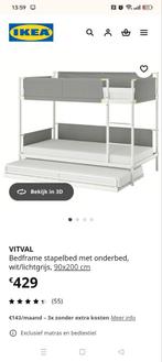Vitval stapelbed met onderbed, Huis en Inrichting, Slaapkamer | Stapelbedden en Hoogslapers, Gebruikt, 90 cm, Tweepersoons, Ophalen of Verzenden