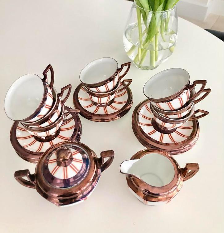 Vintage 60’s porselein thee-/koffieservies van Phoenix China, Antiek en Kunst, Antiek | Servies compleet, Ophalen of Verzenden