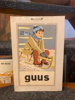 Vintage Schoolplaat - Jongen op Slee - Guus., Ophalen of Verzenden, Overige thema's
