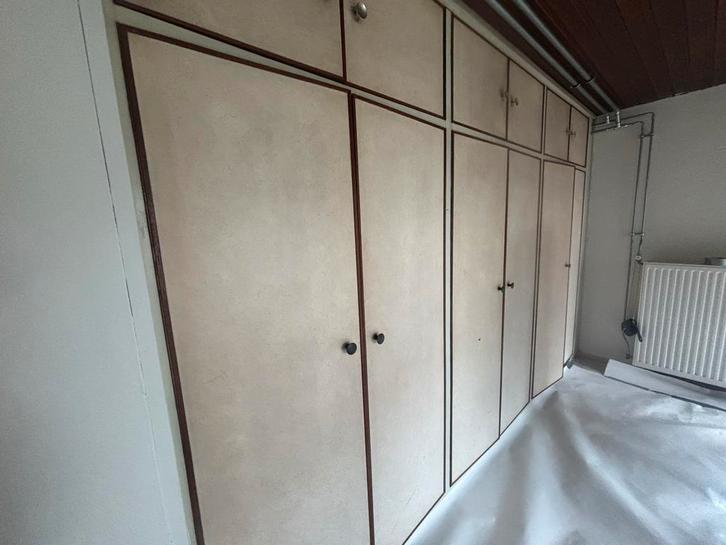 Midcentury inbouwkastdeuren jaren '60 - Hout, Huis en Inrichting, Kasten | Kledingkasten, Gebruikt, 150 tot 200 cm, 50 tot 100 cm