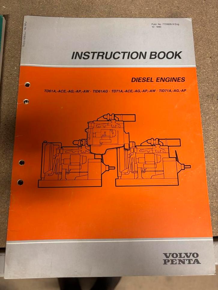 Volvo Penta TD61A TD71A Diesel Motoren Handboeken Set Comple, Auto diversen, Handleidingen en Instructieboekjes, Ophalen of Verzenden