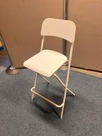 Hoge Klapstoel - Ideaal voor Bar of Keuken, Huis en Inrichting, Ophalen, Gebruikt, Wit, Metaal